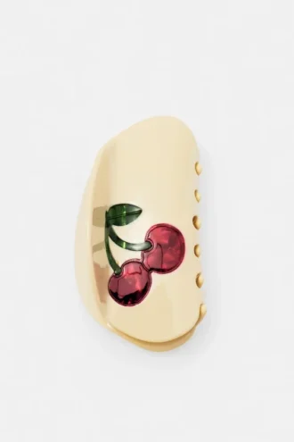Barrette à cheveux en forme de cerise incurvée