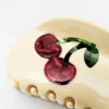 Barrette à cheveux en forme de cerise incurvée