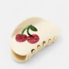 Barrette à cheveux en forme de cerise incurvée