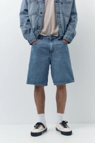 Bermudas ample en denim