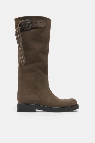 Bottes hautes en cuir avec boucle