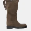 Bottes hautes en cuir avec boucle Bottes hautes en cuir avec boucle