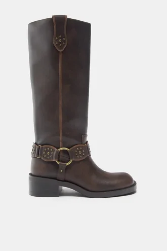 Bottes motardes cloutées