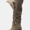 Bottes à talons hauts en cuir cloutées Bottes à talons hauts en cuir cloutées