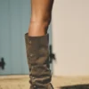 Bottes à talons hauts en cuir cloutées Bottes à talons hauts en cuir cloutées