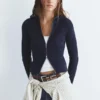 Cardigan zippé à côtes Cardigan zippé à côtes