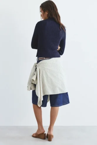 Cardigan zippé à côtes