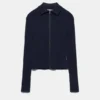 Cardigan zippé à côtes Cardigan zippé à côtes