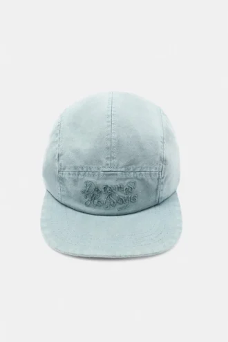 Casquette bleue à 5 panneaux avec broderie