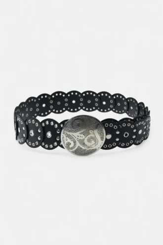 Ceinture en simili cuir avec cercles
