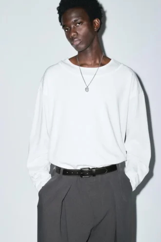 Ceinture en simili cuir avec coutures