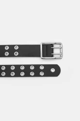 Ceinture en simili cuir avec œillets
