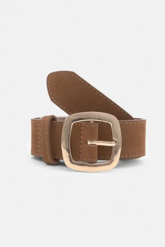 Ceinture en simili-suède avec boucle arrondie