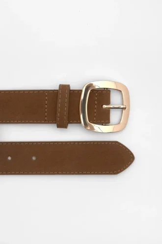 Ceinture en simili-suède avec boucle arrondie