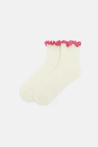 Chaussettes à bordure en dentelle