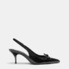 Chaussures à Talons en cuir verni avec nœud