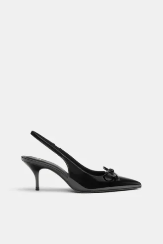 Chaussures à Talons en cuir verni avec nœud