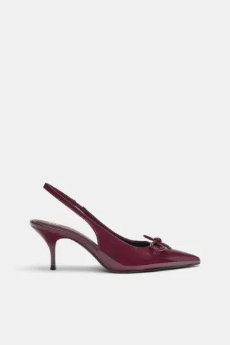 Chaussures à Talons en cuir verni avec nœud