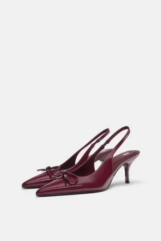 Chaussures à Talons en cuir verni avec nœud