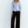 Chemise ajustée en popeline avec pinces
