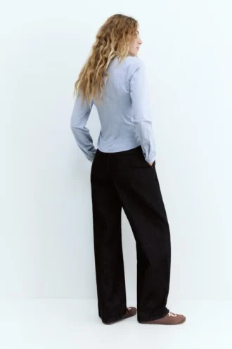 Chemise ajustée en popeline avec pinces