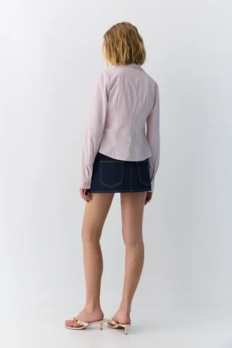 Chemise ajustée en popeline avec pinces
