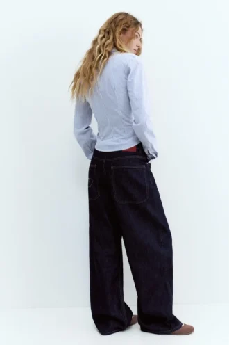 Chemise ajustée en popeline avec pinces
