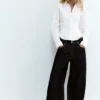 Chemise ajustée en popeline avec pinces