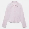 Chemise ajustée en popeline avec pinces