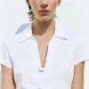 Chemise ajustée à manches courtes