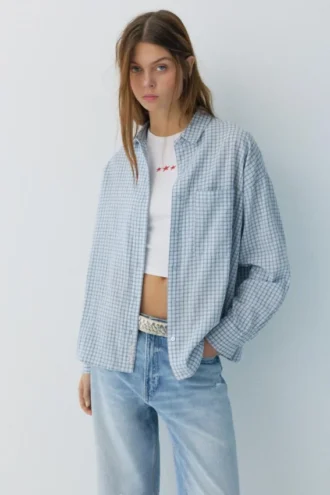 Chemise à carreaux avec poche