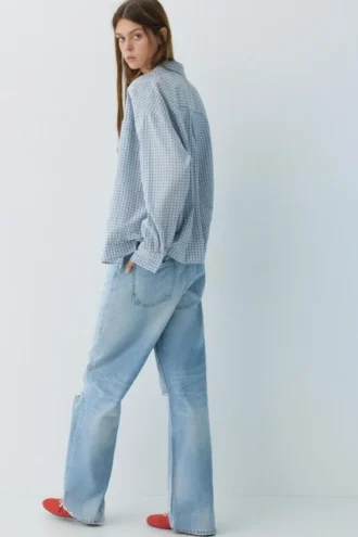 Chemise à carreaux avec poche