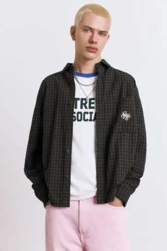 Chemise à carreaux brodée STWD