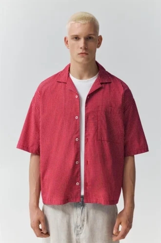 Chemise à carreaux à manches courtes