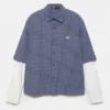 Chemise à carreaux à manches doubles