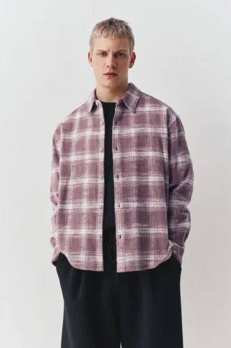 Chemise à carreaux à manches longues