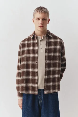 Chemise à carreaux à manches longues
