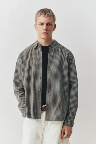Chemise à carreaux à manches longues