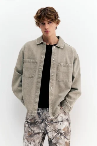 Chemise en denim délavé