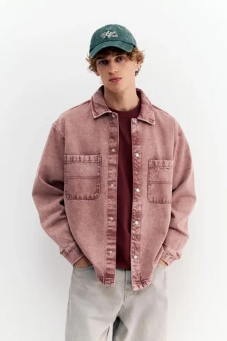 Chemise en denim délavé