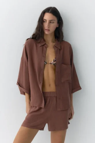 Chemise en mélange de lin