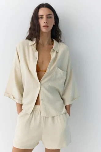 Chemise en mélange de lin