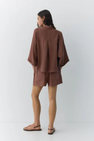 Chemise en mélange de lin