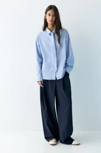 Chemise en popeline avec cravate