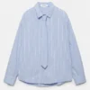 Chemise en popeline avec cravate Chemise en popeline avec cravate
