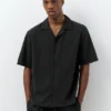 Chemise à manches courtes en mélange de lin