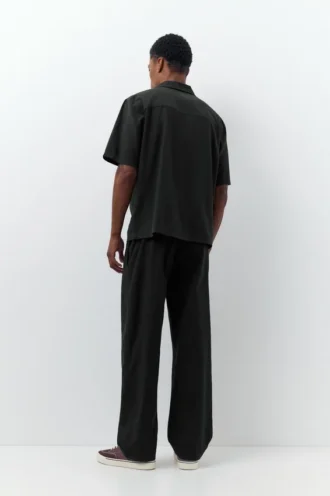 Chemise à manches courtes en mélange de lin