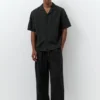 Chemise à manches courtes en mélange de lin