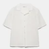Chemise à manches courtes en mélange de lin Chemise à manches courtes en mélange de lin