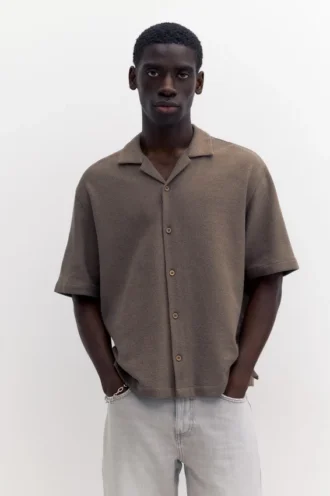 Chemise à manches courtes en tissu éponge